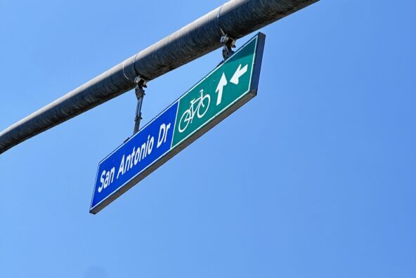 Bike sign on San Antonio Blvd